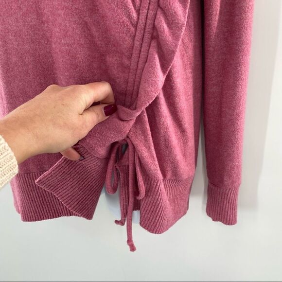 ANTHROPOLOGIE Pink V-neck Tunic Sweater - Picture 5 of 9